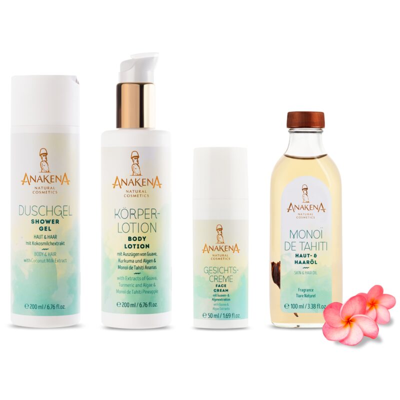 Set Duschgel, Körperlotion, Gesichtscreme und Monoï de Tahiti