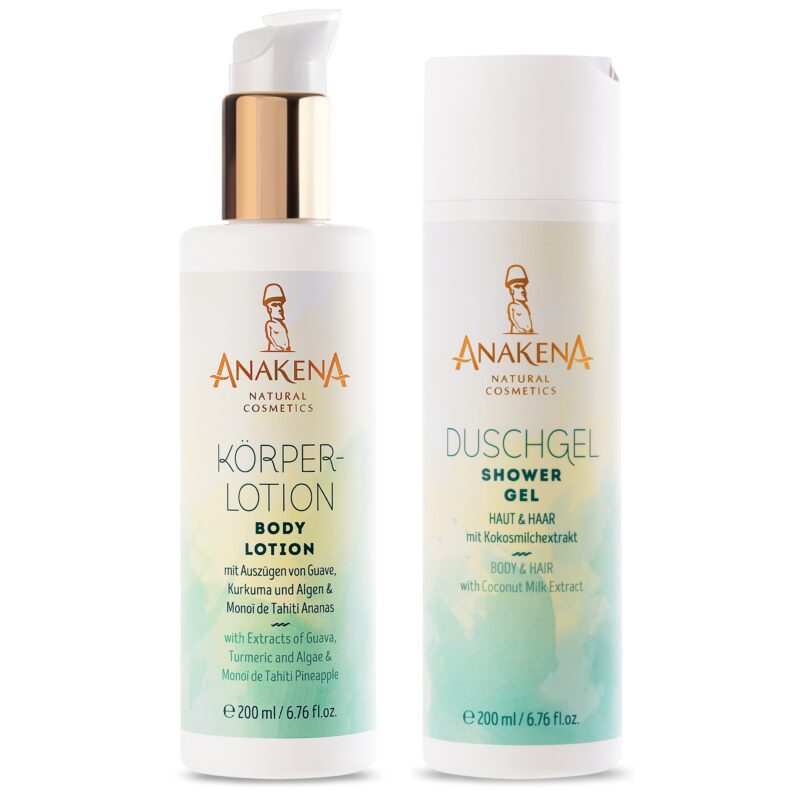 Exotisches Set Duschgel und Körperlotion