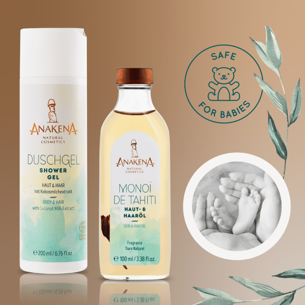 Duschgel und Monoi de Tahiti Anakena für Babypflege